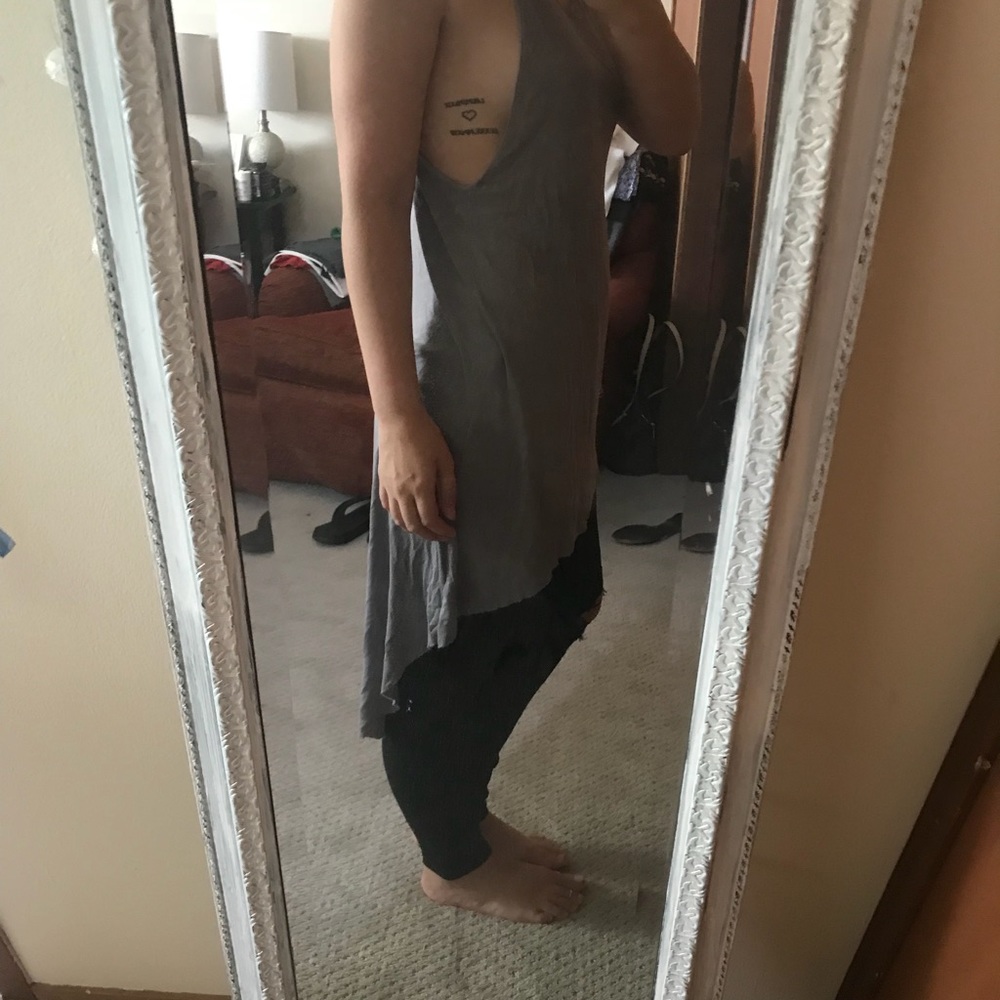 Grey racerback high low shirt